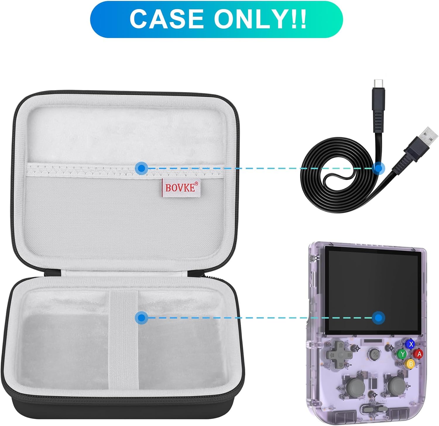 BOVKE Anbernic RG405V – Funda de transporte para consola de juegos de mano retro, versión vertical, soporte de juegos de mano retro Android con
