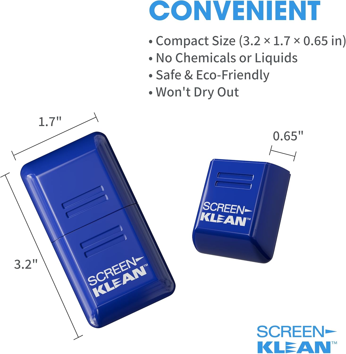 ScreenKlean – Limpiador de pantalla para tabletas, tecnología eficiente y duradera de microfibra de carbono inyectada, color azul