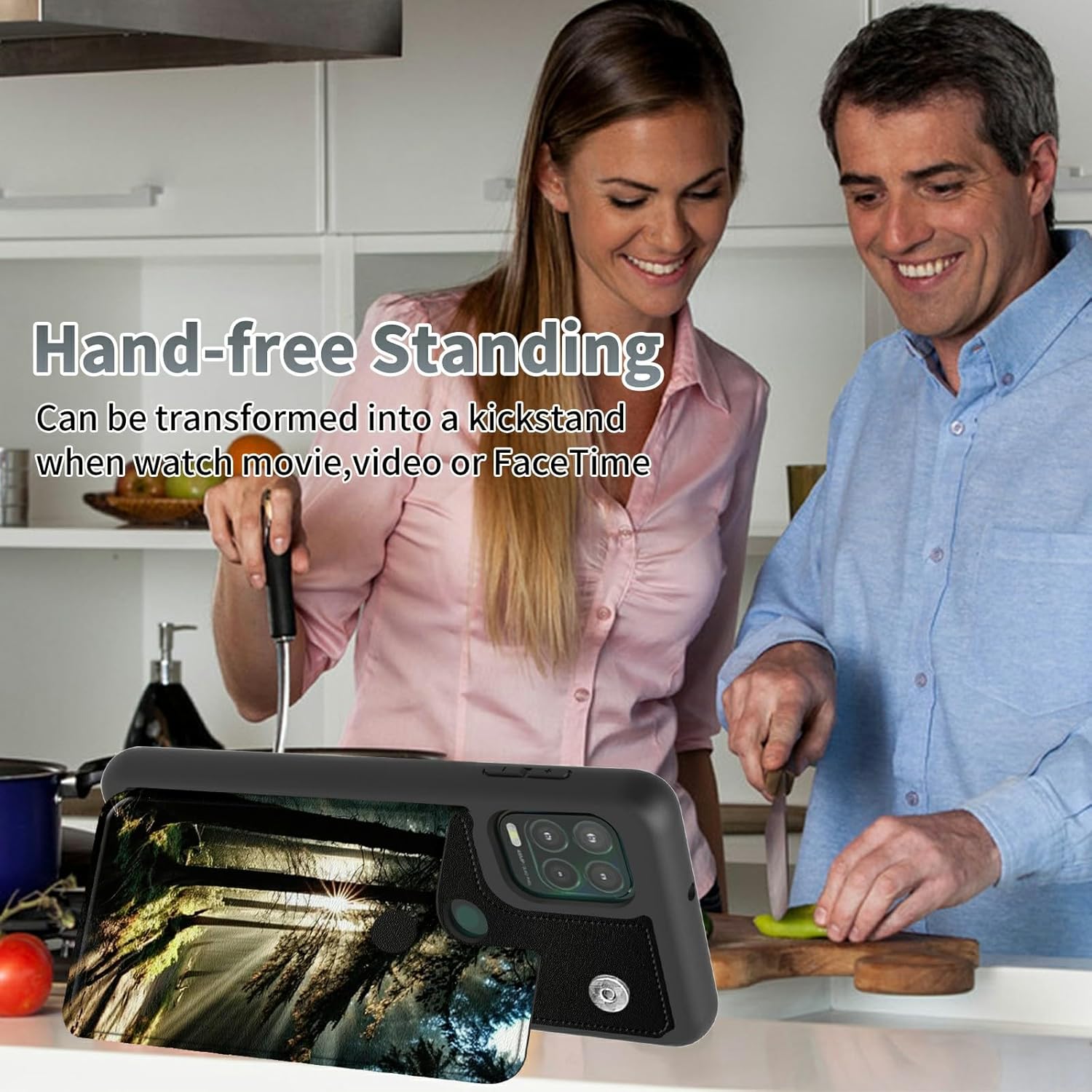 Sunshine Tree – Funda tipo cartera para Moto G Stylus 5G 2021 con soporte para tarjetas, bloqueo RFID, piel sintética suave, función atril, cierre