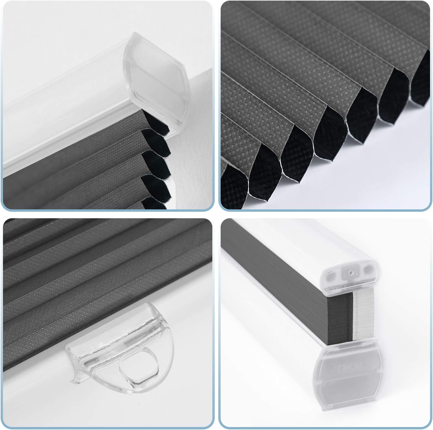 Grandekor Persianas celulares opacas de una sola célula, sin cordón, para oscurecer la habitación, para ventanas y dormitorio, térmica y fácil de