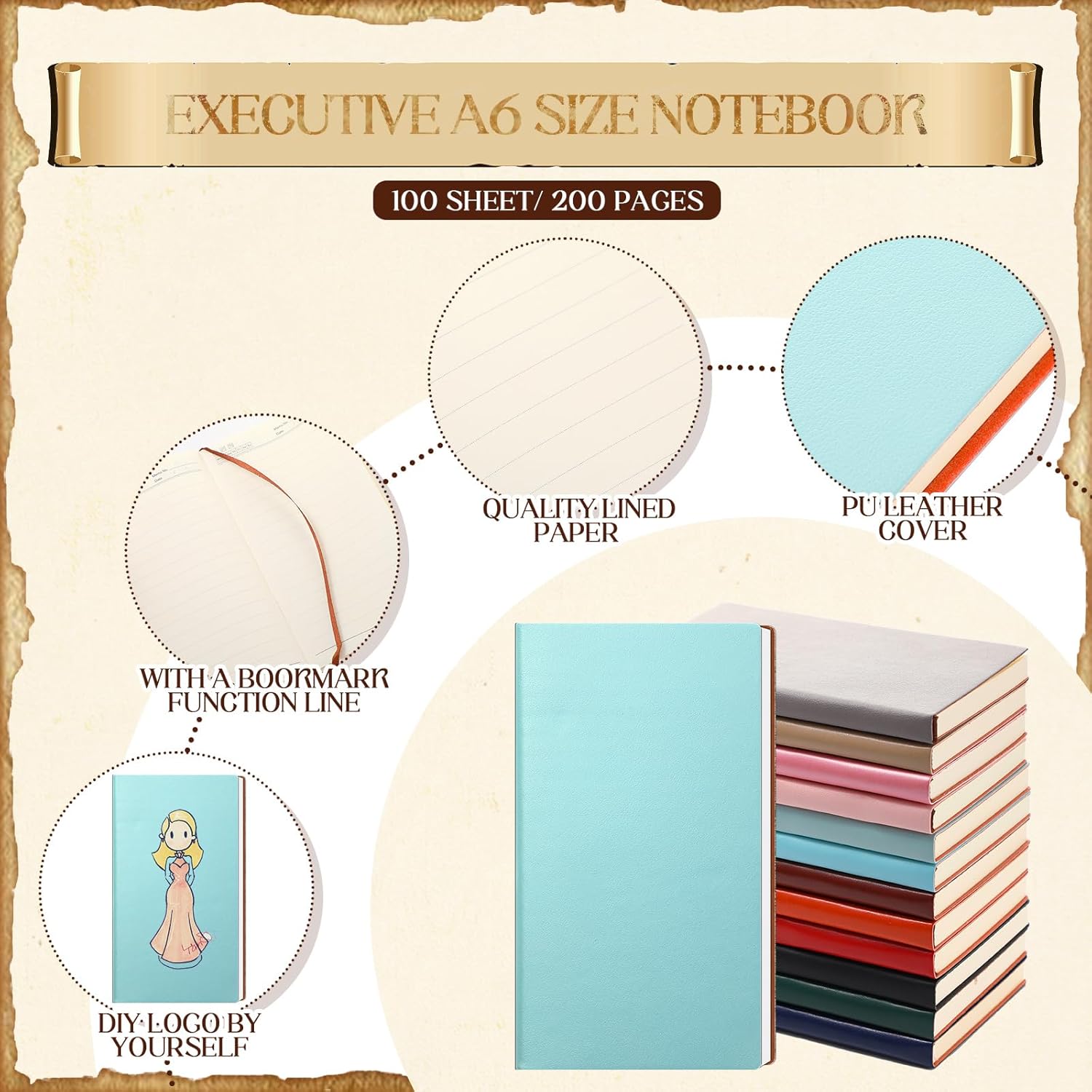 36 cuadernos de cuero sintético a granel, diario de viaje de cuero vintage A6, regalos de agradecimiento para mujeres, hombres, empleados,