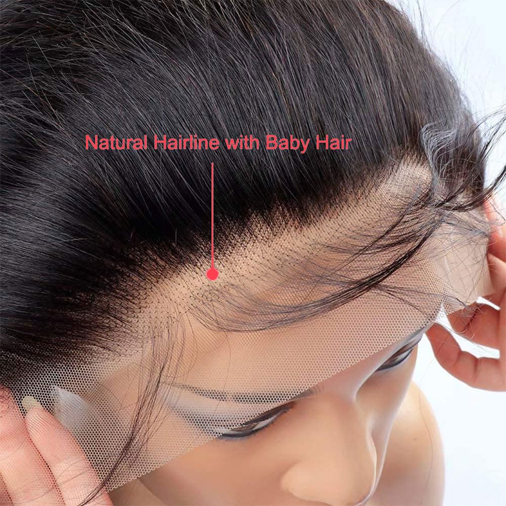 Encaje frontal recto 13×4 parte libre Hd Encaje 100% brasileño virgen Remy cabello humano con cabello de bebé 10A de oreja a oreja encaje frontal