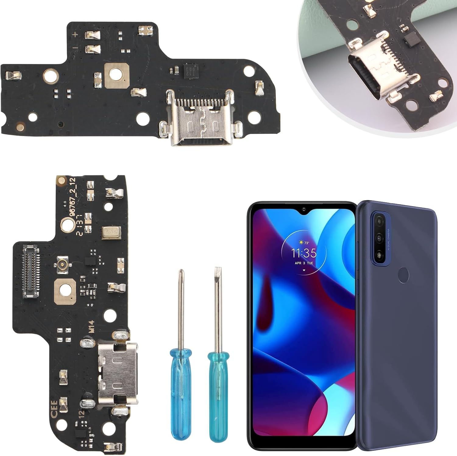 Ocolor Cargador Dock Conector para Motorola G Puerto de Carga Puerto Puro Reemplazo para Moto G Pure XT2163 Cargador USB Placa Flex Cable Piezas
