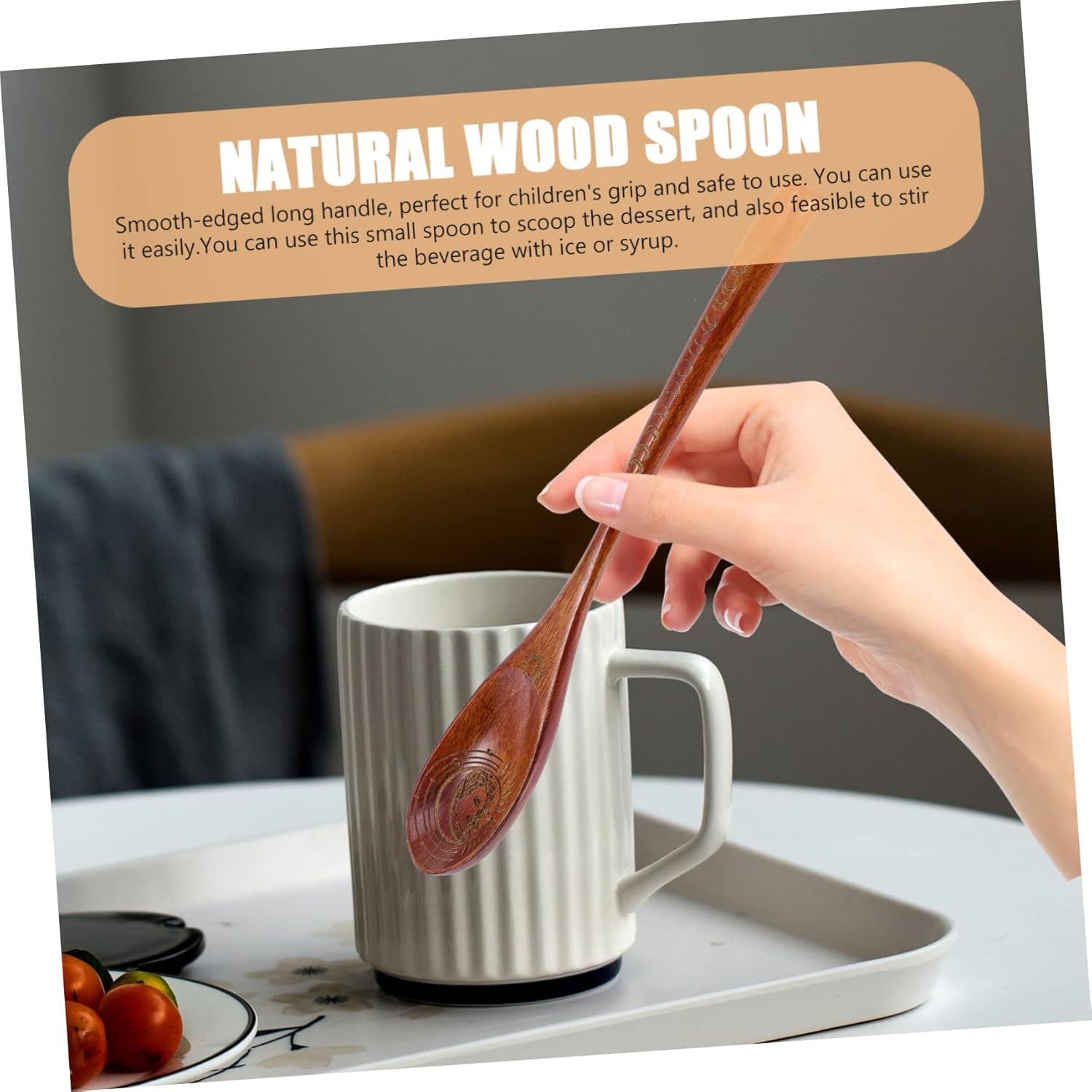 HOMSFOU Cucharas rituales para servir condimentos ensalada Cucharas para Comer Sales de baño Cucharas de sopa Café Lavado Mini Naturaleza Mini