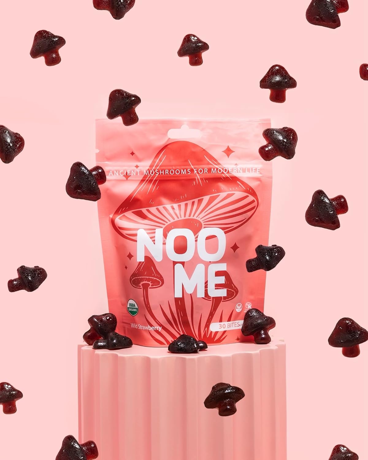 Gomitas orgánicas de hongos nootrópicos veganos Kosher 30ct Daily Bites