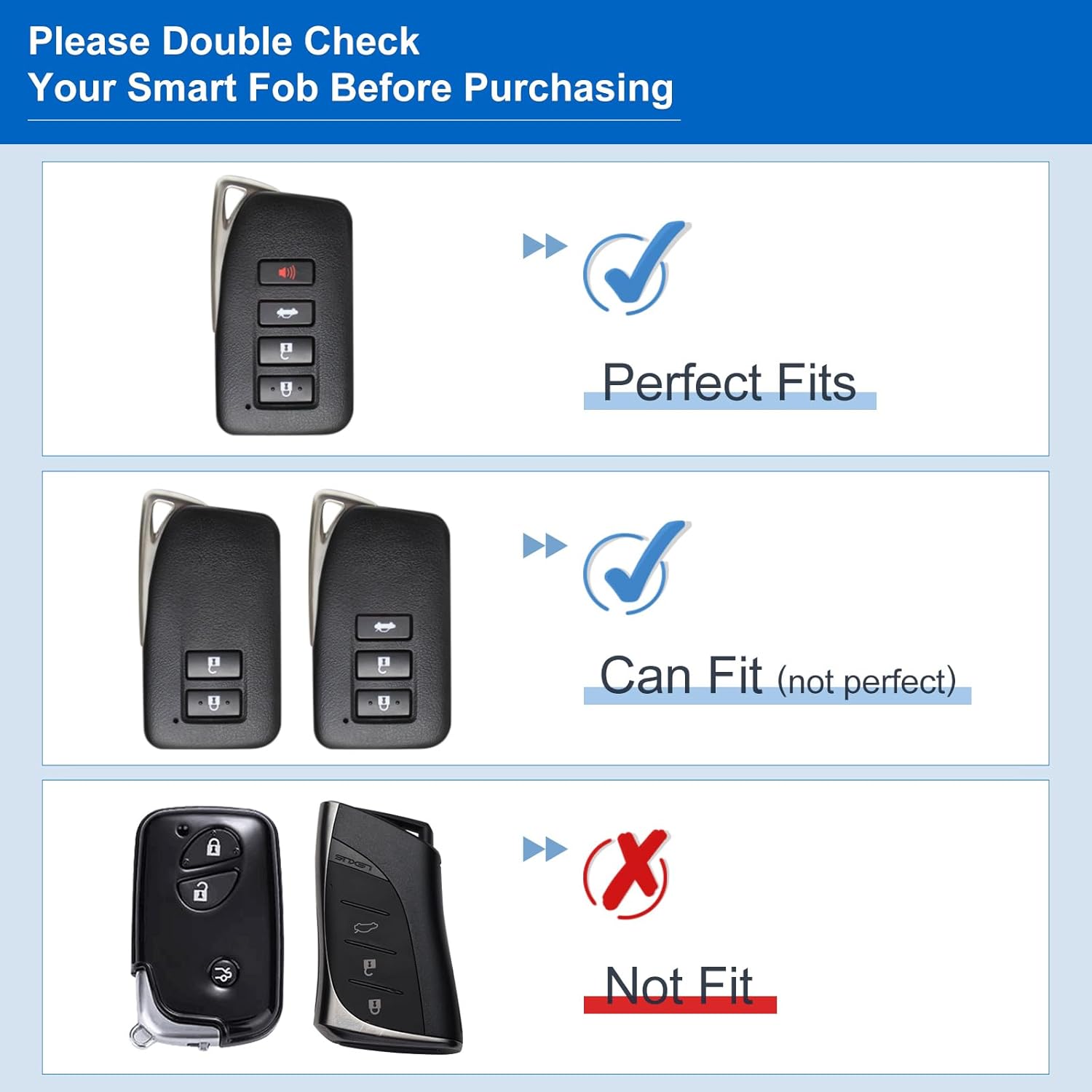 QETOOSUR Funda para llavero Lexus con cordón para llavero, funda protectora para Lexus RX es ES GS LS NX RS GX LX RC LC 4 botones, accesorios de