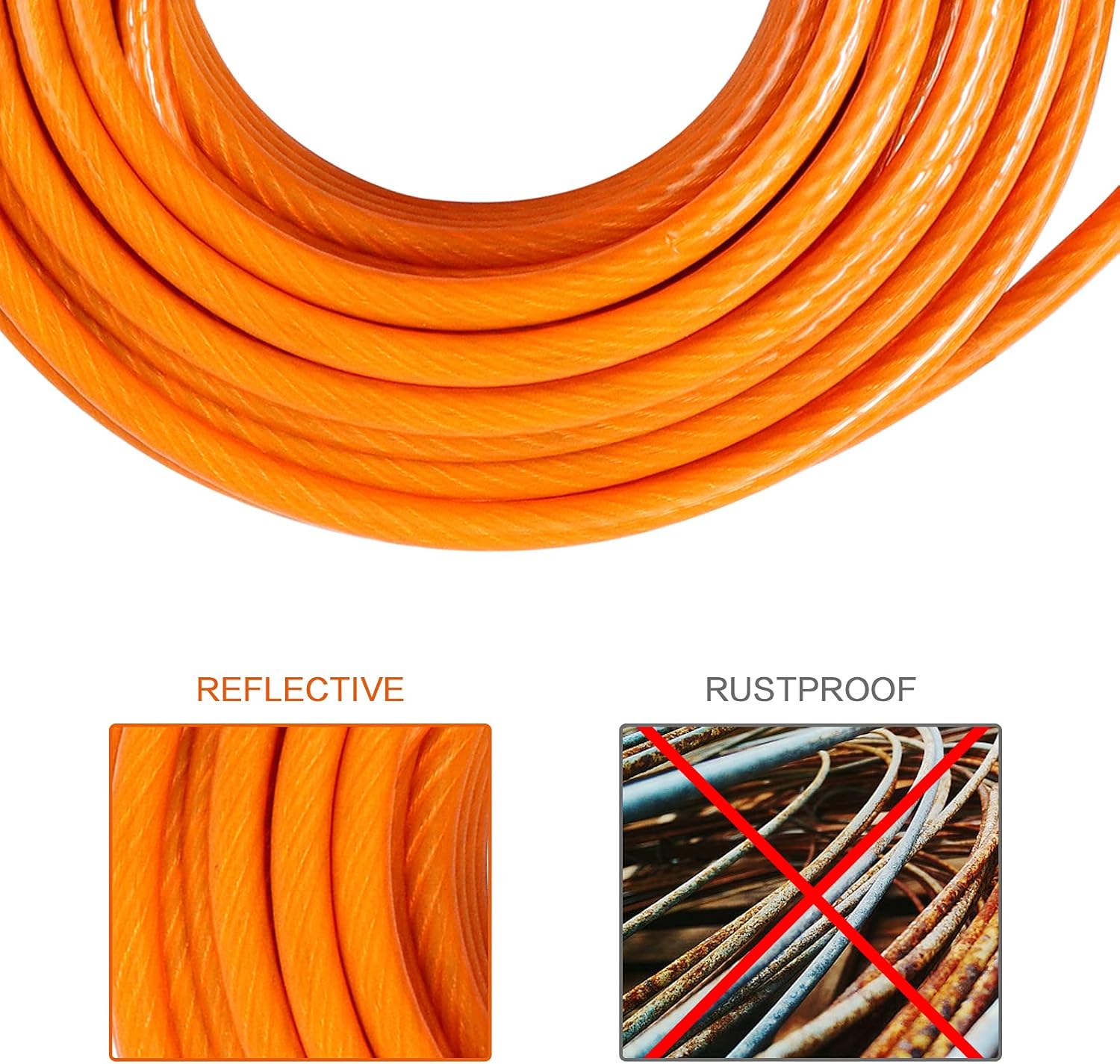 LUFFWELL Cable de amarre para perros, tapete extragrueso para acampar en el patio, correa de correr para perros de 3050 pies con resorte, ganchos