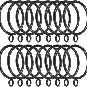 MroMax Anillos de cortina con ojales, anillos de cortina de metal negro de 1-34 pulgadas de diámetro interior, anillos de ojal deslizante para MroMax Anillos de cortina con ojales, anillos de cortina de metal negro de 1-34 pulgadas de diámetro interior, anillos de ojal deslizante para