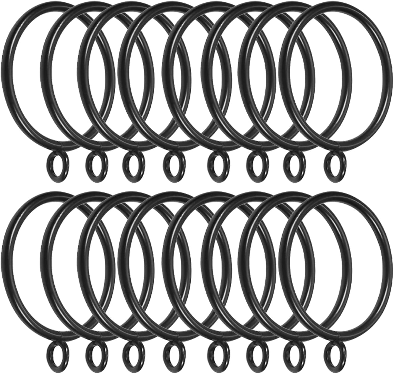 MroMax Anillos de cortina con ojales, anillos de cortina de metal negro de 1-34 pulgadas de diámetro interior, anillos de ojal deslizante para