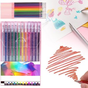 Juego de 12 bolígrafos de gel con purpurina de generación, bolígrafos para libros de colorear, marcadores de punta fina de colores, bolígrafos con Juego de 12 bolígrafos de gel con purpurina de generación, bolígrafos para libros de colorear, marcadores de punta fina de colores, bolígrafos con
