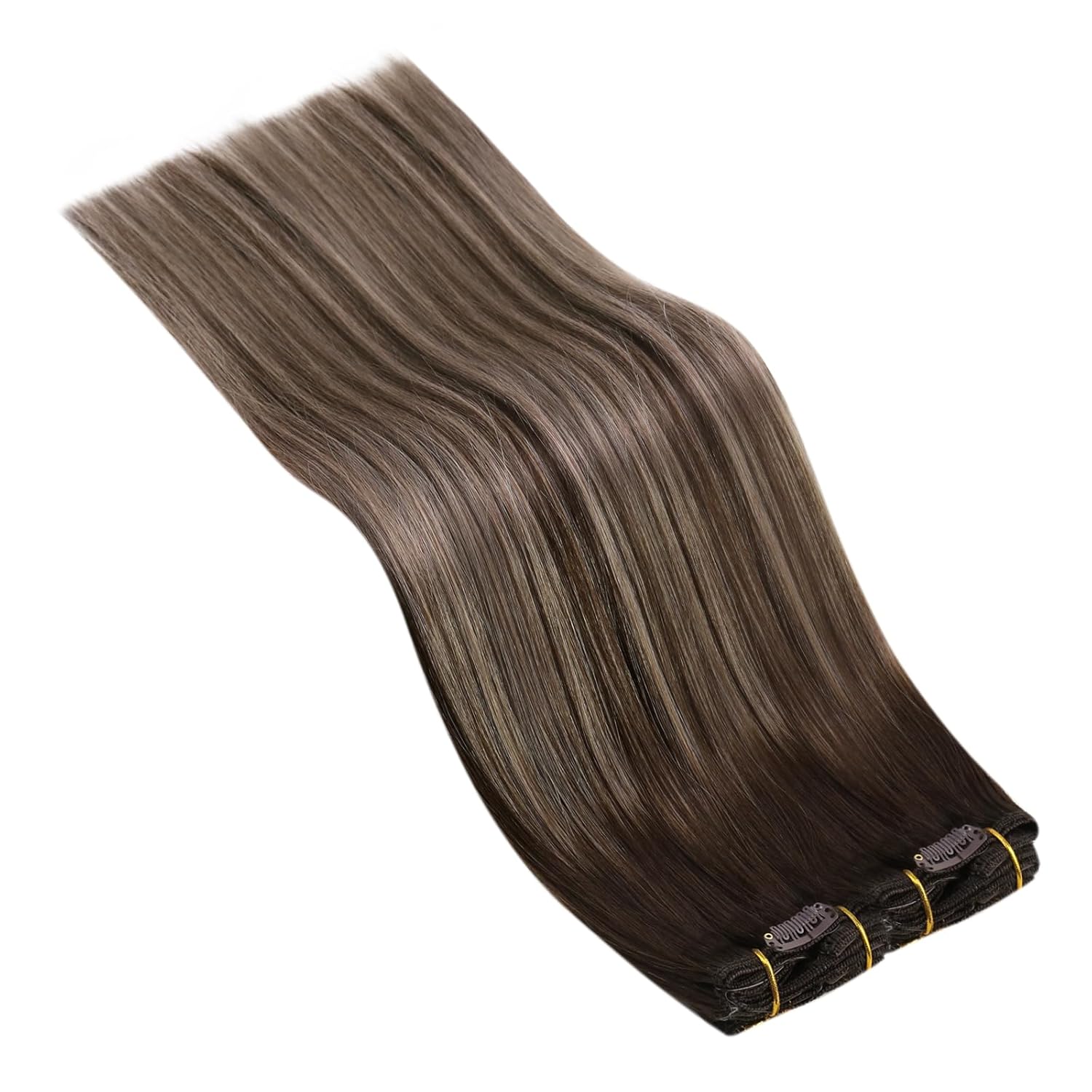 Ugeat – Extensiones de cabello humano real, con clip, 710 unidades, 4.23 onzas