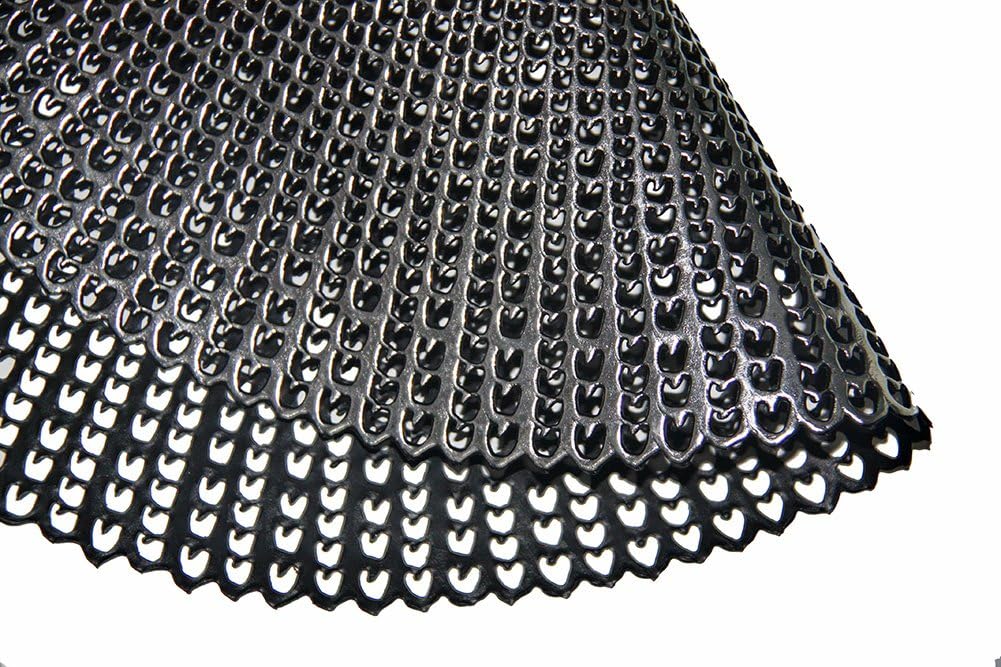 Wintop – Mantel individual redondo de vinilo de 16.5 pulgadas, diseño hueco, juego de 6, plata, corazones circulares