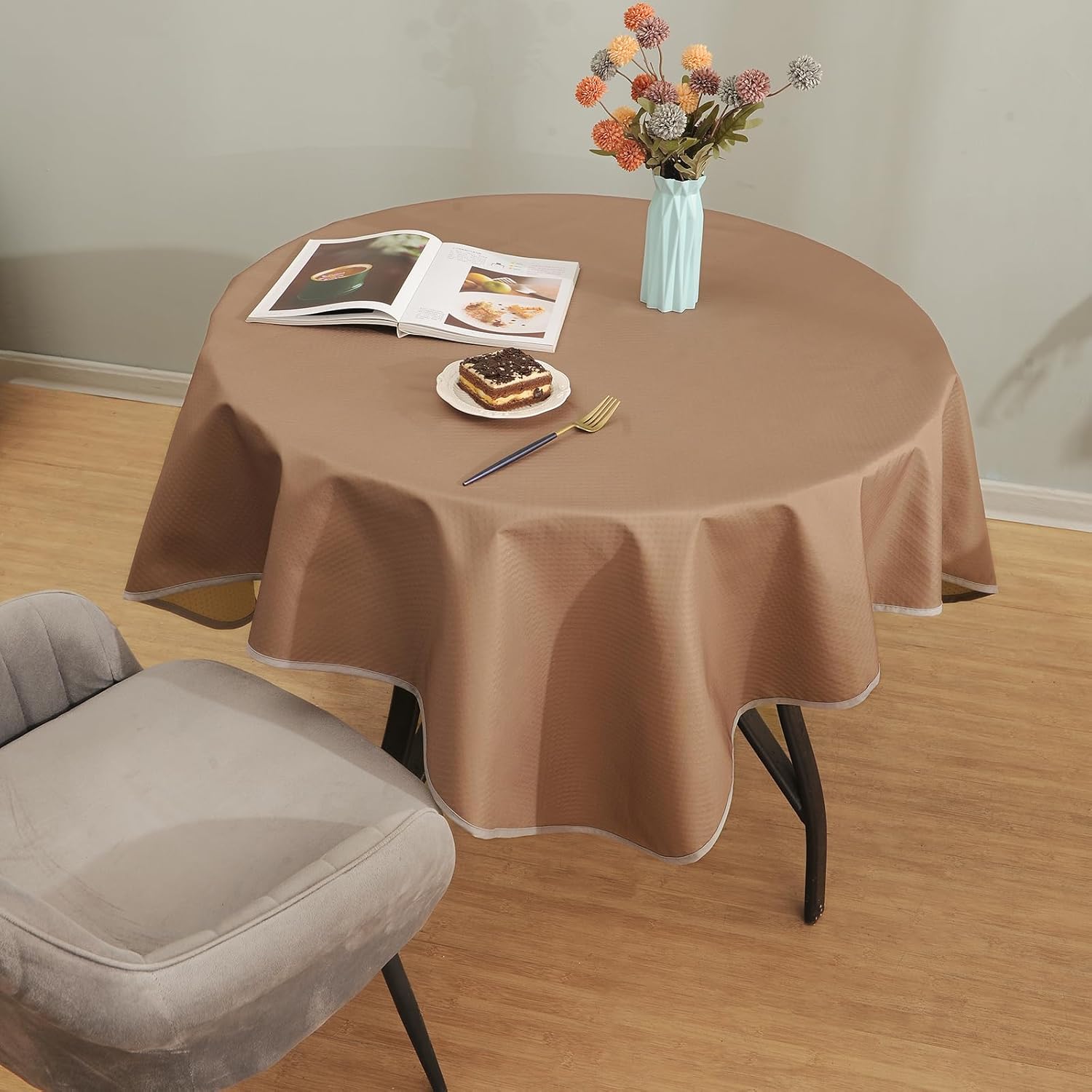 Tapete para salpicaduras de bebé para debajo de la silla alta, artesmanualidades, tapete impermeable antideslizante de 51 pulgadas para comer