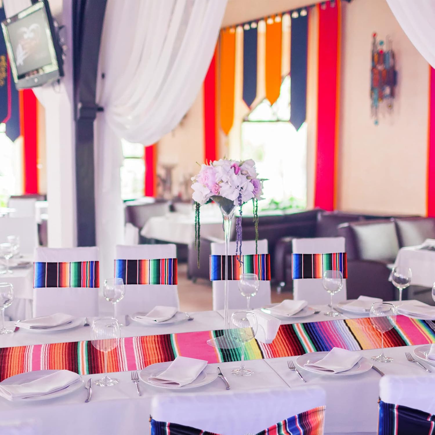 100 bandas elásticas para sillas de comedor con temática mexicana, bandas de elastano con hebilla para bodas, eventos, fiestas, ceremonias,