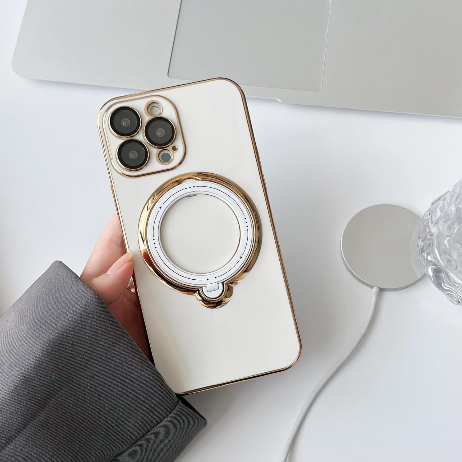 Funda para Samsung Galaxy A13 5G, con soporte de anillo magnético protector de lente de cámara Funda protectora de TPU a prueba de golpes para