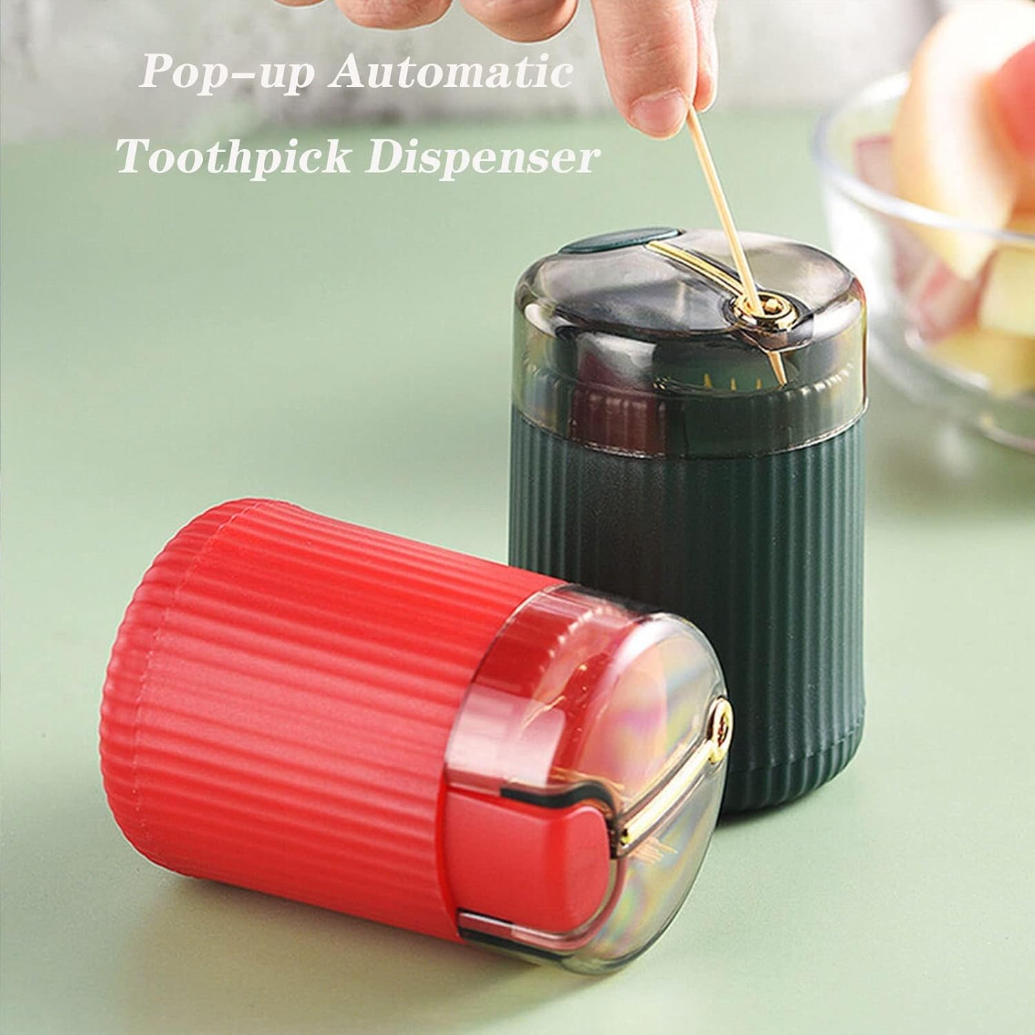 Dispensador automático de palillos de dientes, divertido dispensador automático de palillos de dientes, dispensador portátil y creativo para