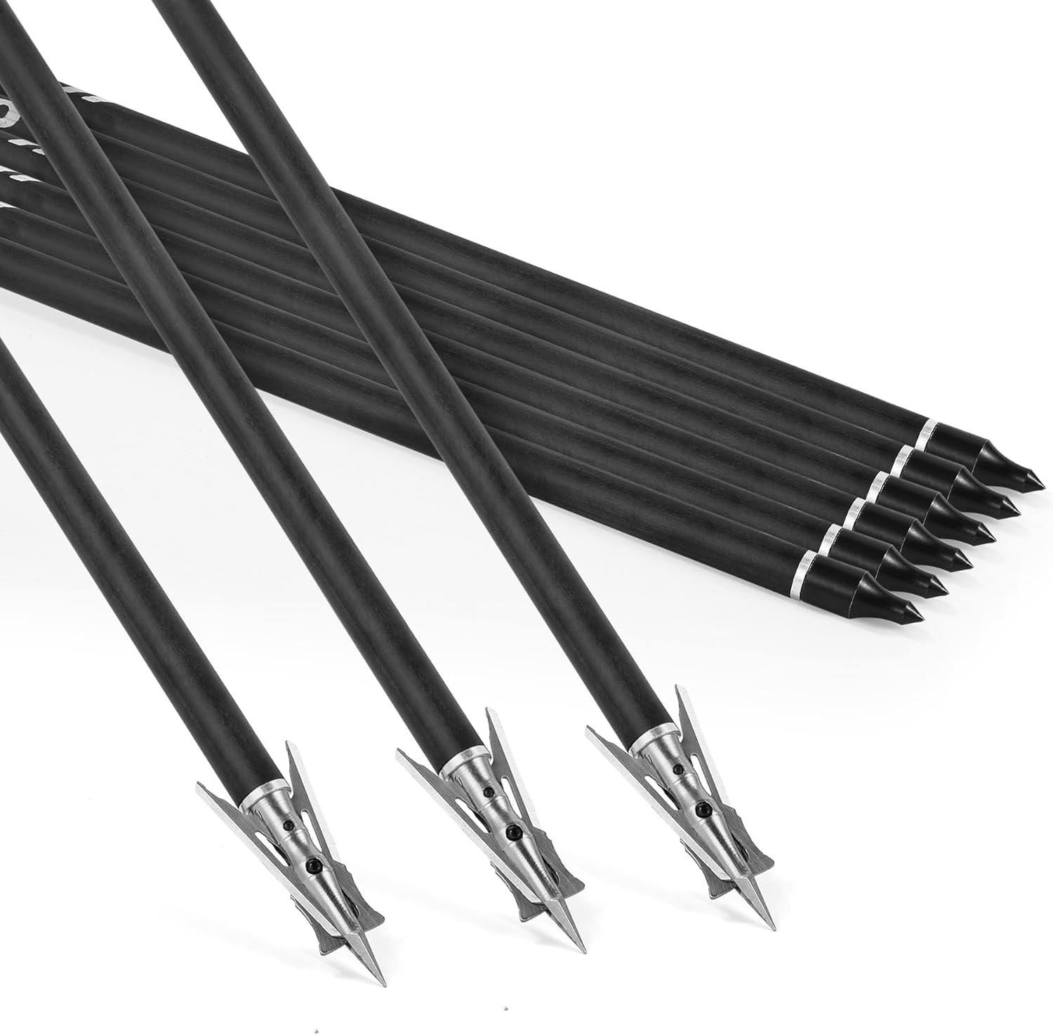 Juego de 6 flechas de ballesta de carbono de 20 pulgadas y ballesta para ballesta y ballesta iluminadas, 6 flechas de ballesta de carbono de caza