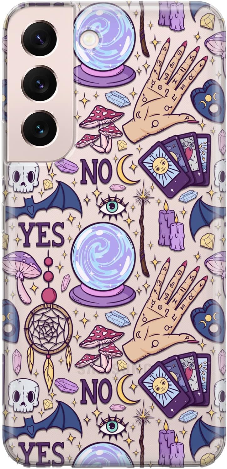 Funda para teléfono compatible con Samsung Galaxy S23 Ultra S22 S21 FE 5G S20 Note 20 10 Plus Dreamcatcher Tarot tarjetas parachoques lindo