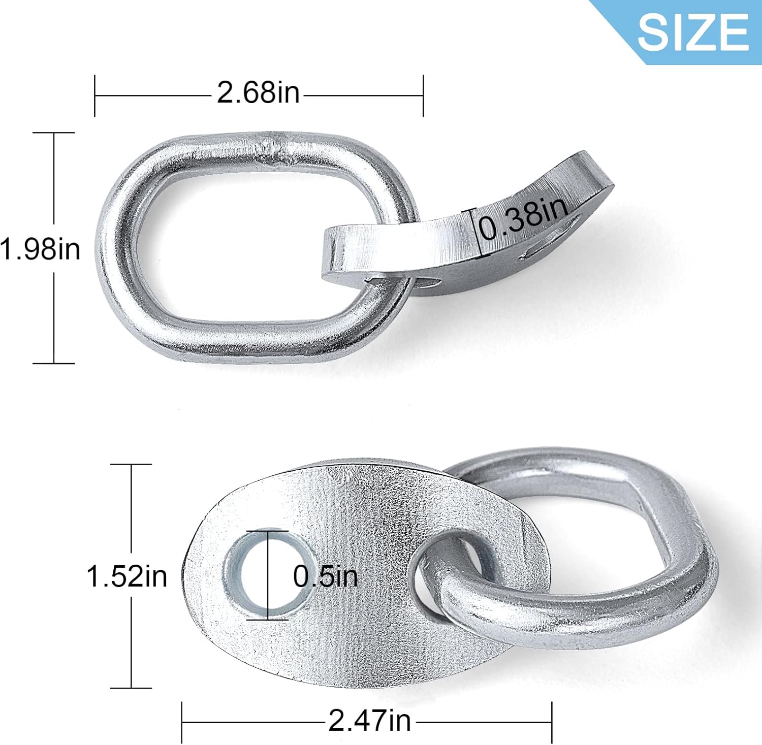 Juego de 4 soportes de elevación 7100, 5,500 libras de capacidad para motor de soporte de elevación para uso con niveladores de carga y eslingas de