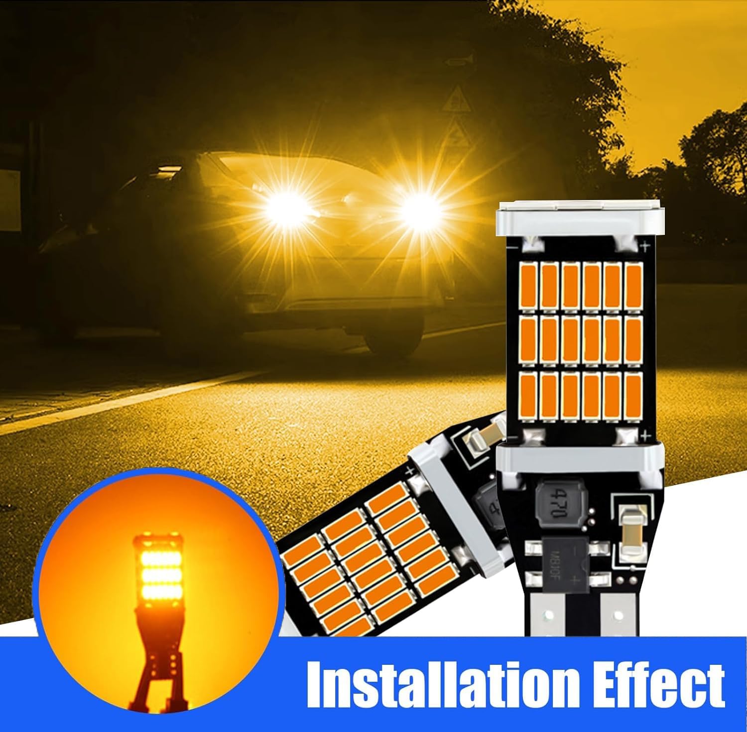 Crynod 4 luces de freno T15 para automóvil, 4014-45smd DC 12V 360 de alto brillo, luz de marcha atrás, repuesto de señal de giro, LED Canbus
