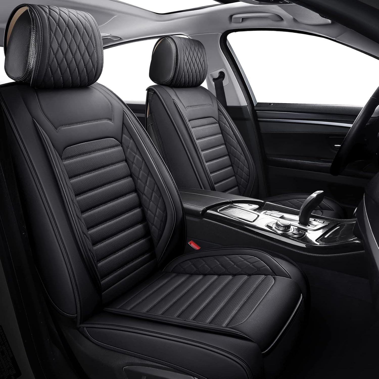 Aierxuan – Juego completo de fundas de asiento de cuero impermeable, universales, para Toyota, Corolla, Honda, Civic, Accord, Nissan, Altima,