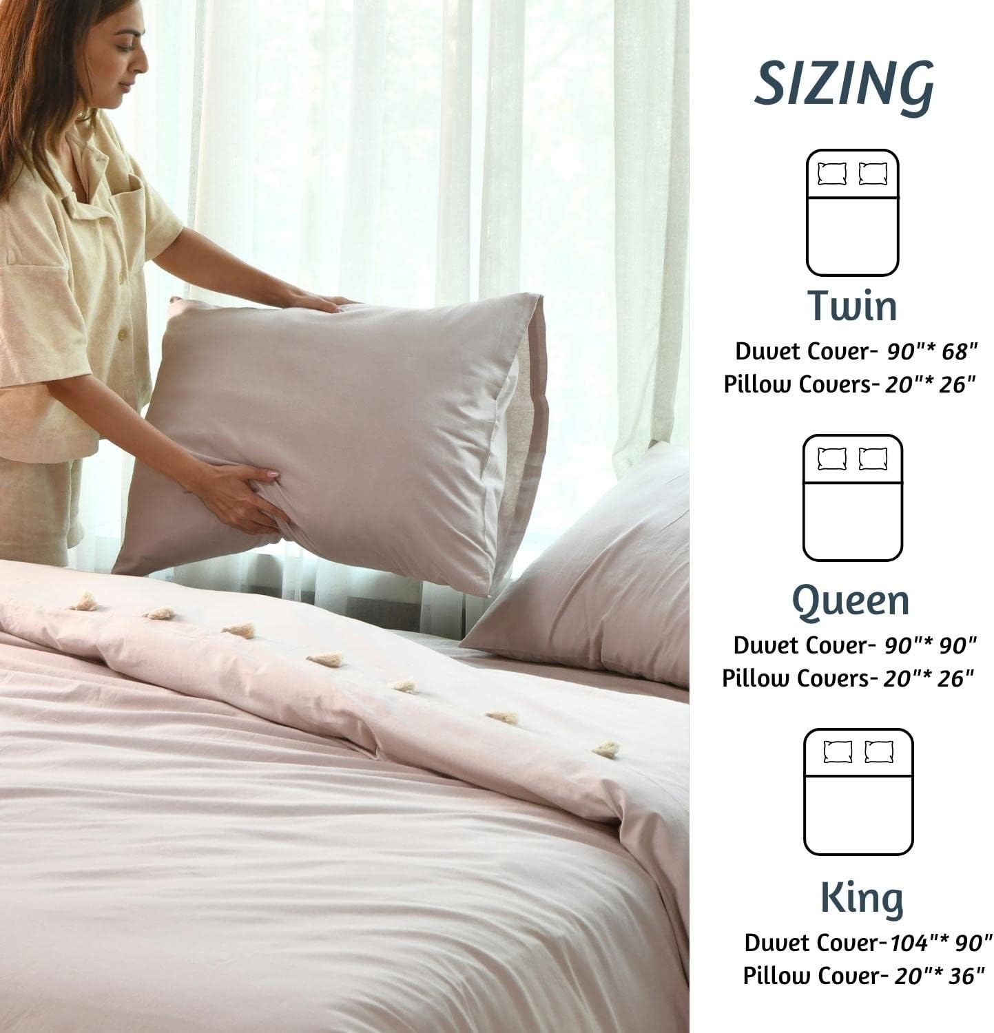 Folkulture Funda de edredón tamaño Queen o juegos de ropa de cama Queen, 100% algodón ultra suave, juego de funda de edredón Queen de 3 piezas, 1