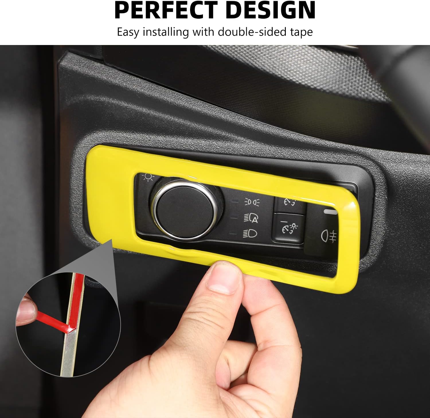 Cubierta de botón para interruptor de faros delanteros Bronco, ajuste del panel del interruptor de la lámpara de los faros delanteros compatible con