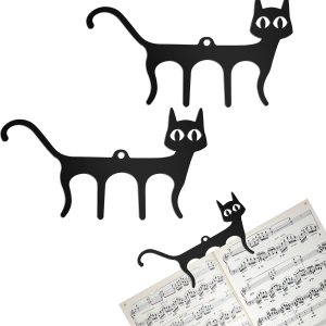 YHNTGB 2 clips de metal para libros de música, soportes para páginas de partituras musicales, clips para soportes de partituras, lindo marcador de YHNTGB 2 clips de metal para libros de música, soportes para páginas de partituras musicales, clips para soportes de partituras, lindo marcador de