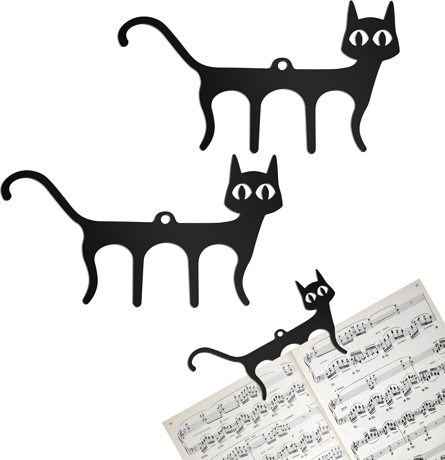 YHNTGB 2 clips de metal para libros de música, soportes para páginas de partituras musicales, clips para soportes de partituras, lindo marcador de