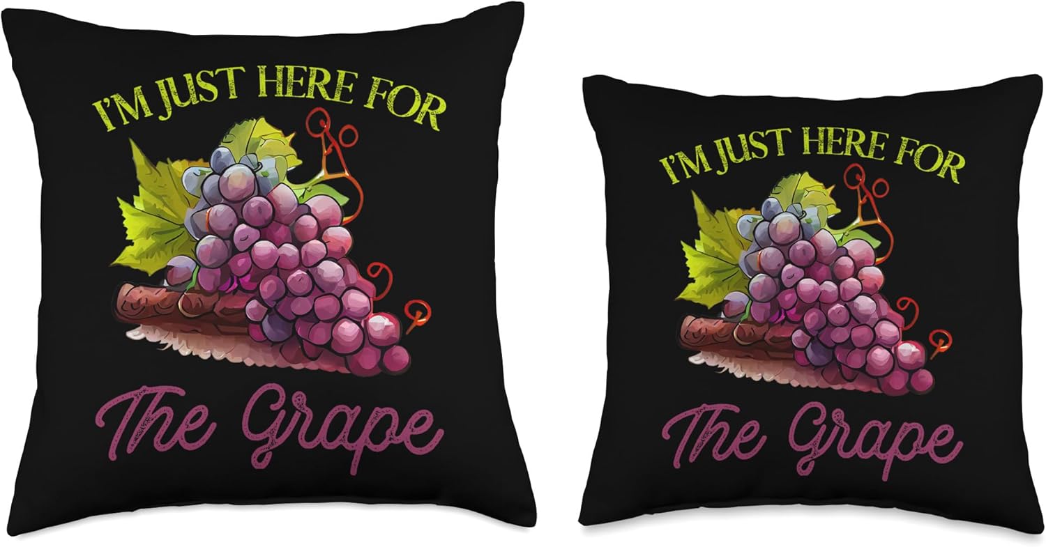 I’m Just Fresh Fruits Grapes Throw Pillow, 18×18, Multicolor