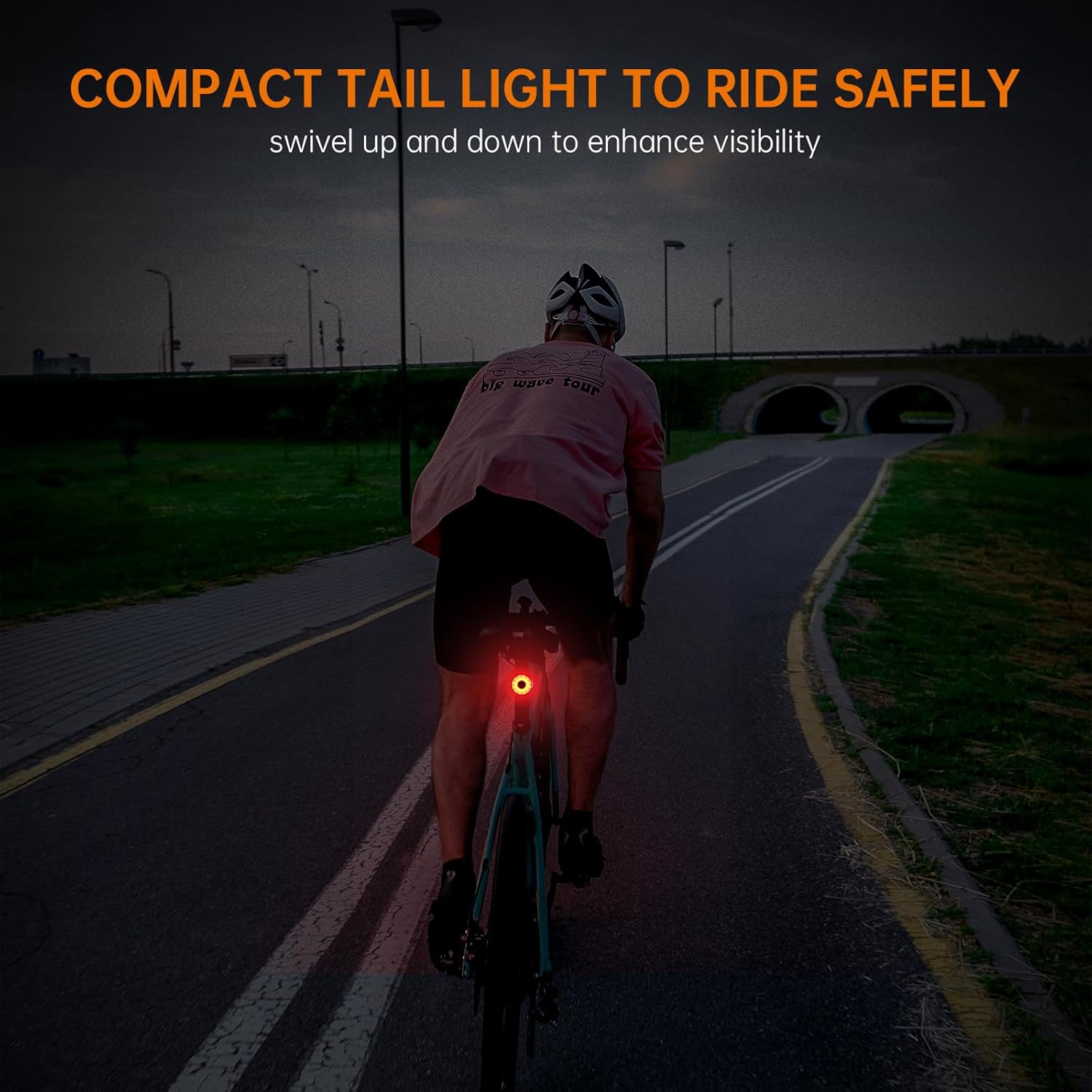 RAVEMEN Luz trasera para bicicleta, 30 lúmenes recargable USB C luz trasera en modo intermitente de advertencia con sensor de luz, IPX6 impermeable