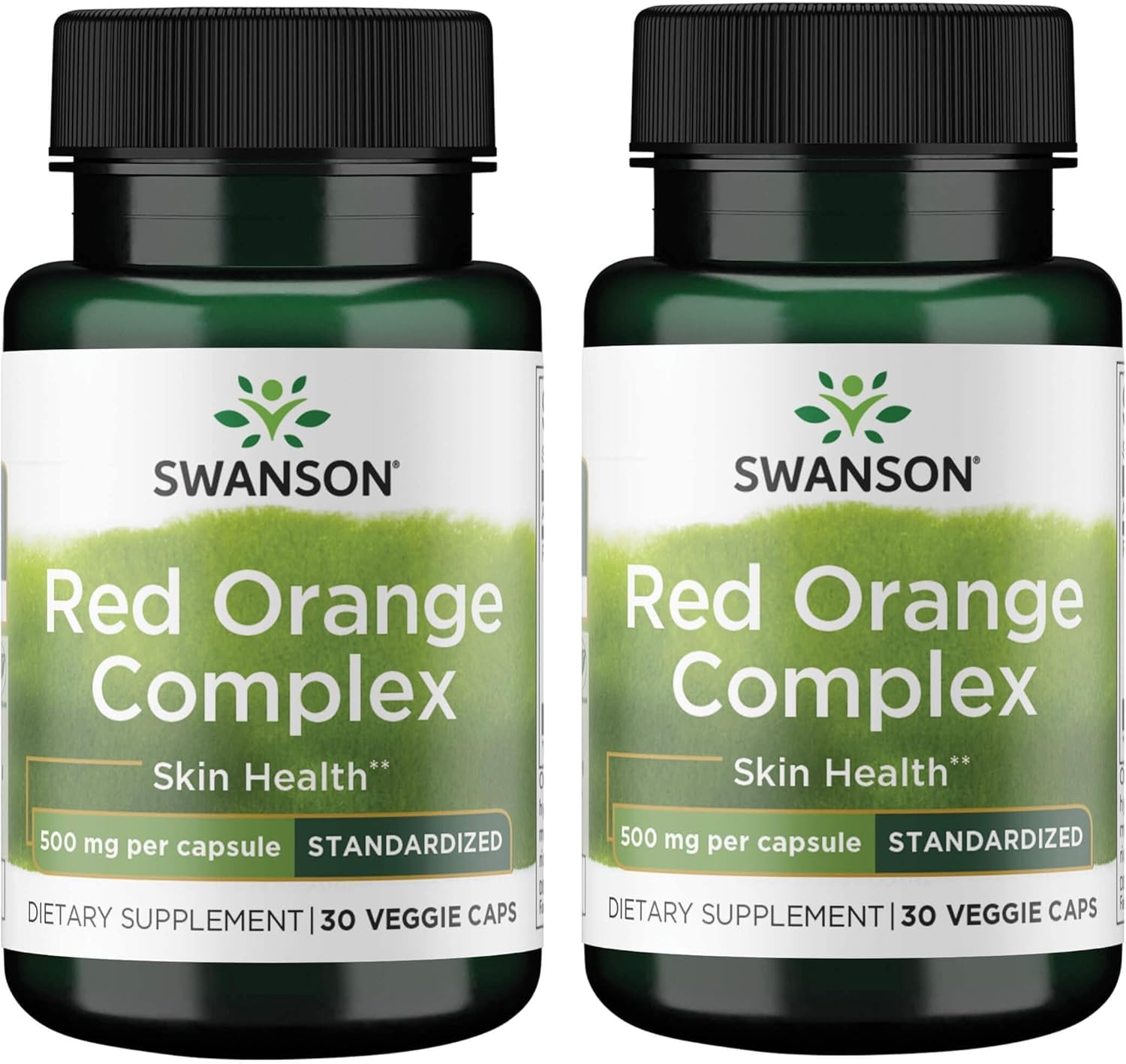 Swanson Red Orange Complex 500 miligramos 30 cápsulas vegetales (paquete de 2)
