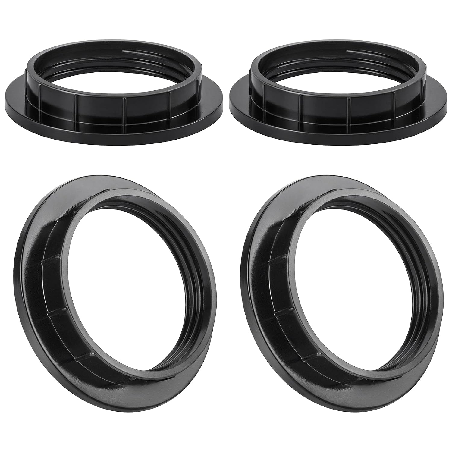 DiCUNO Anillos de pantalla de lámpara E26, anillo de enchufe de luz negra, reemplazo de zócalo de bloqueo para soporte de lámpara roscado de base