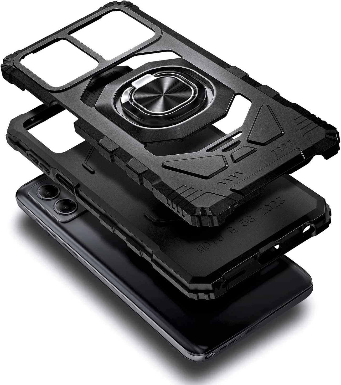 Funda compatible con Motorola Moto G Stylus 5G (2023) con protector de pantalla de vidrio templado (cobertura máxima), protección de cuerpo completo