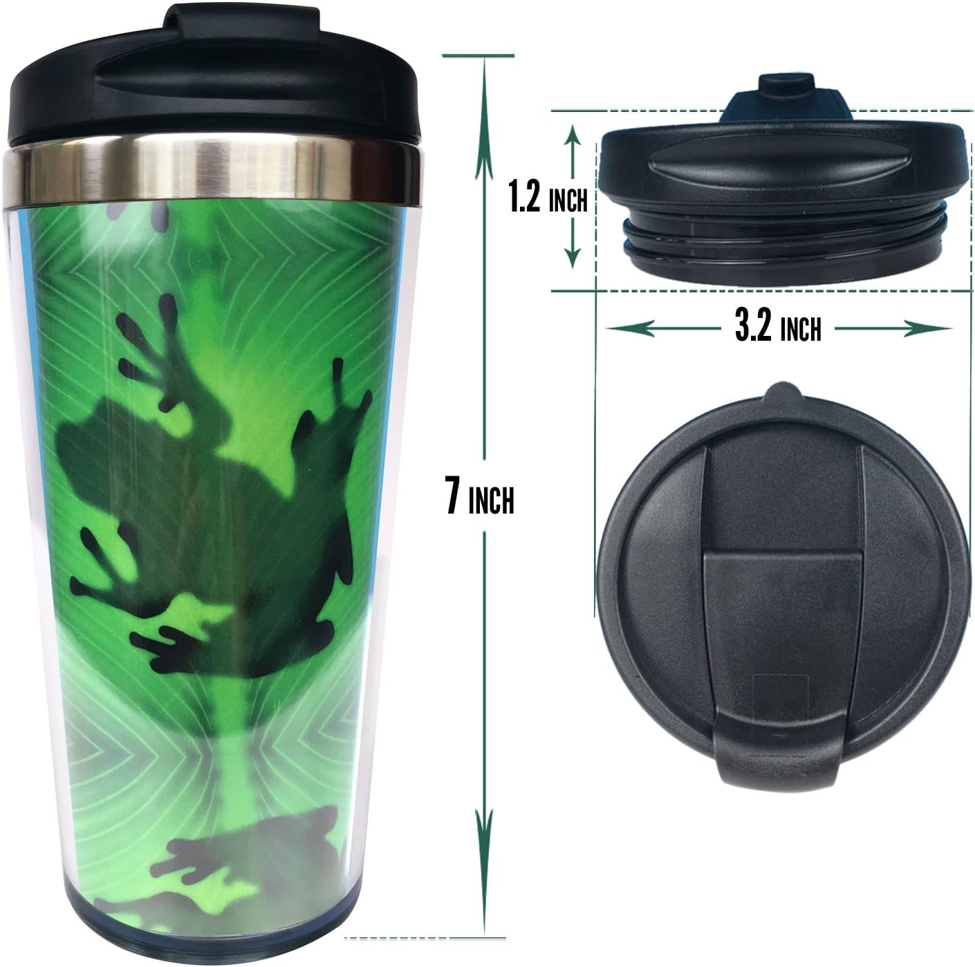 NVJUI JUFOPL Taza de café de viaje con tapa abatible, vaso de café para agua o para el hogar, regalos de cumpleaños para hombres y mujeres, botella