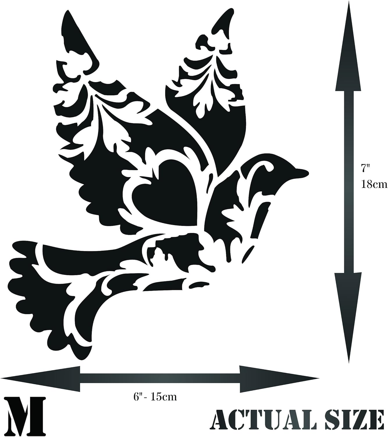 Plantilla decorativa para pájaros, 6 x 7 pulgadas (M)  Plantillas decorativas estilizadas de animales salvajes y pájaros para plantilla de pintura