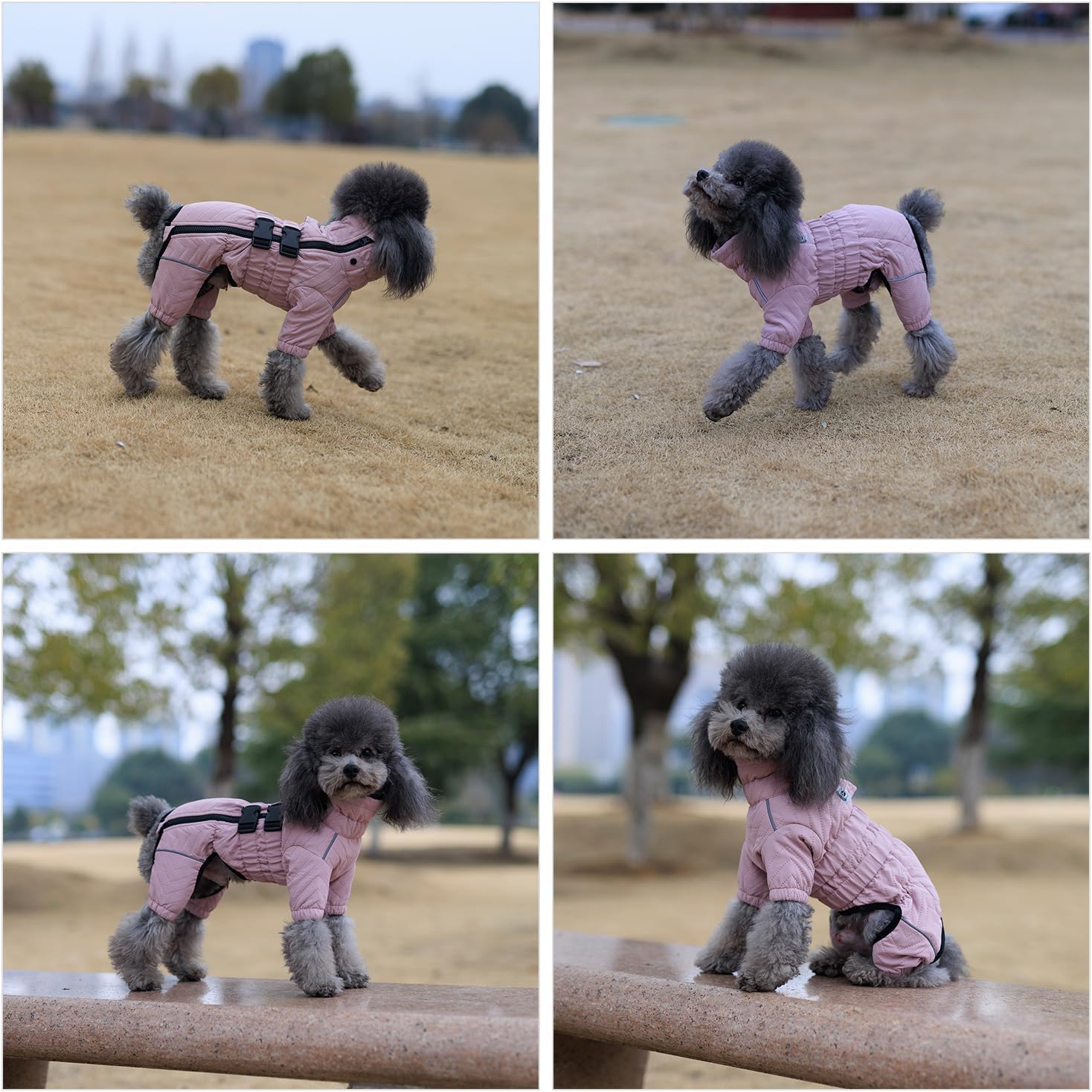Abrigo cálido para perro, chaleco de doble capa para perro, 4 patas cubiertas, resistente al viento, impermeable, reflectante, chaleco cálido para