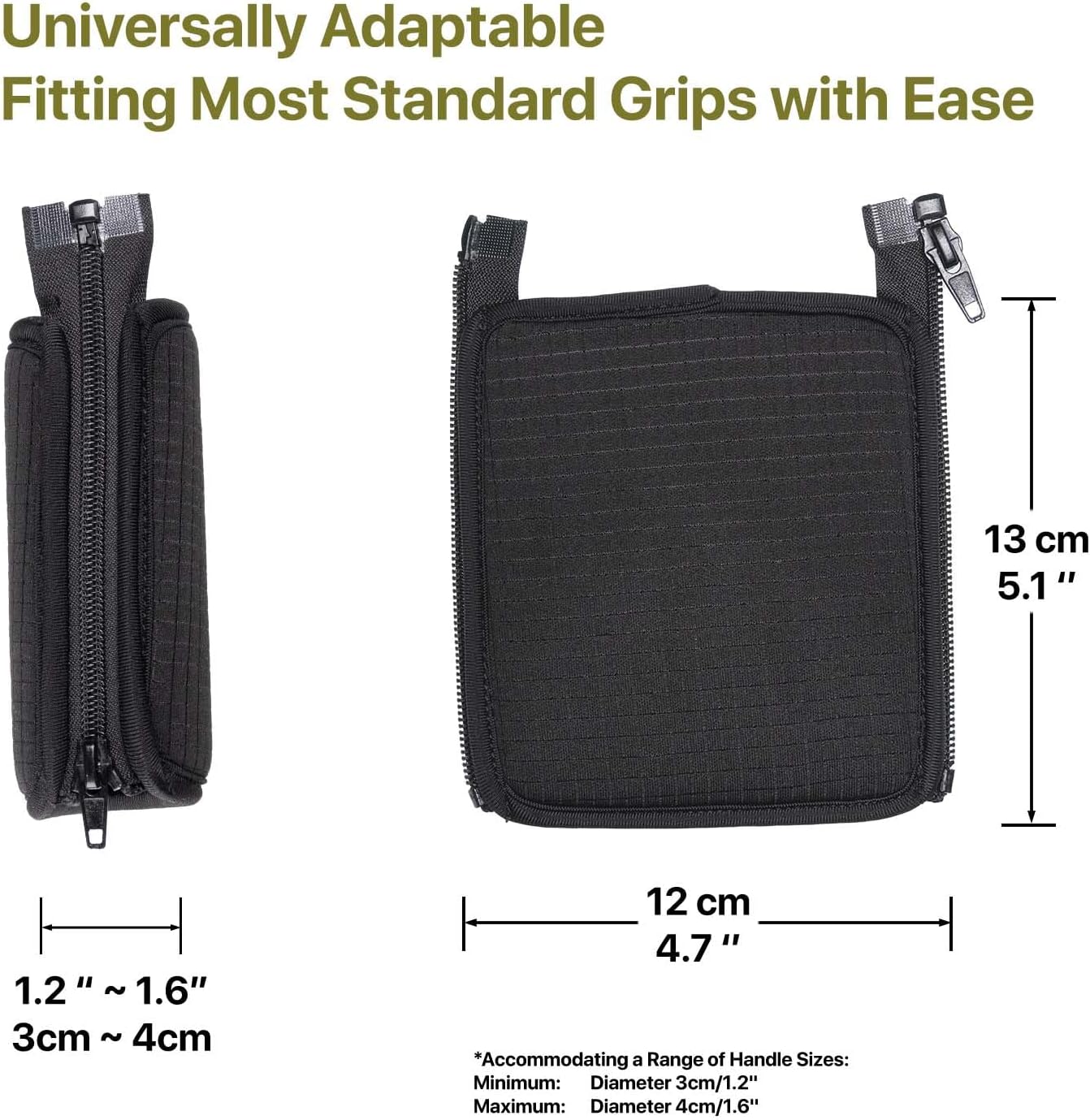 Cojines avanzados con cierre de cremallera para andadormango de muleta diseño antideslizante con tejido de buceo premium y espuma SBR para máxima