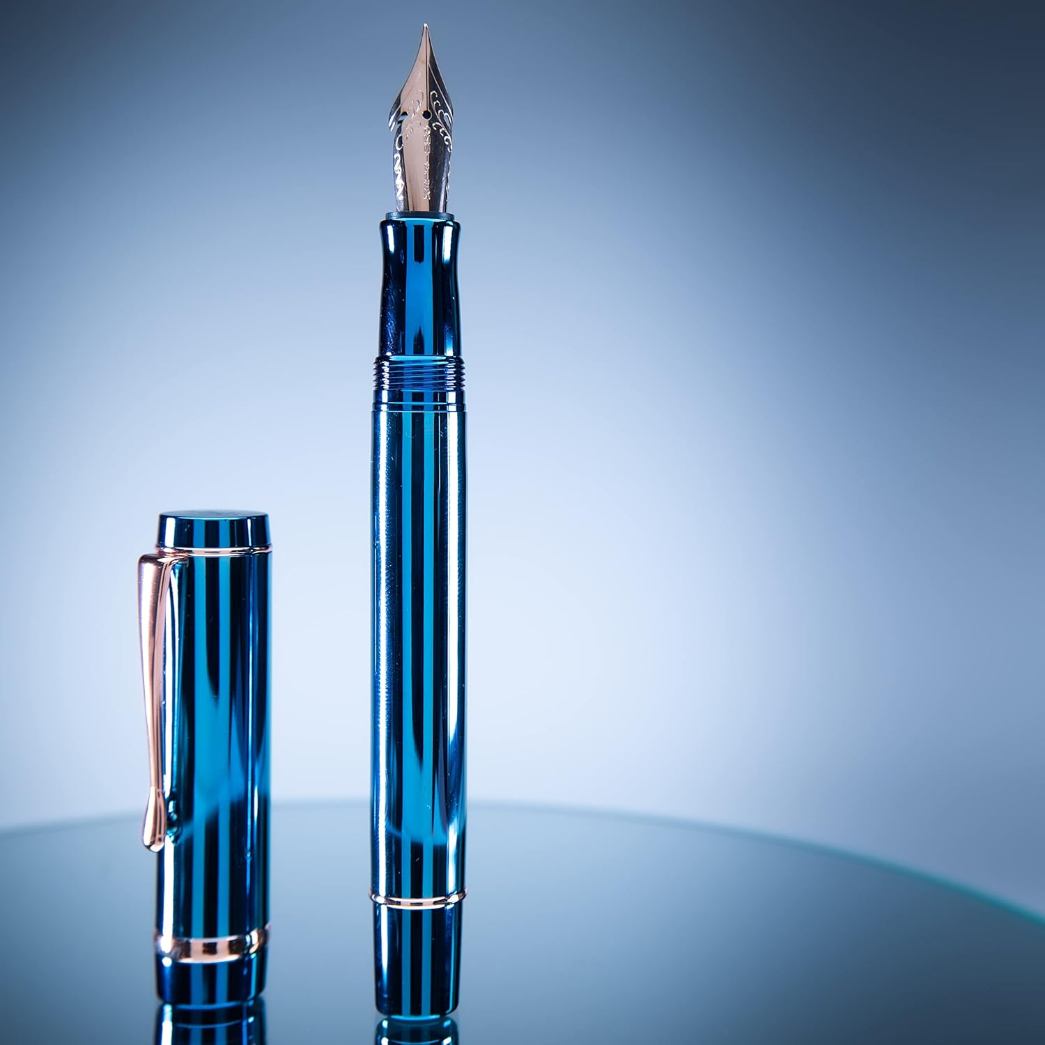 Conklin Pluma estilográfica Duragraph Metal PVD Azul – B