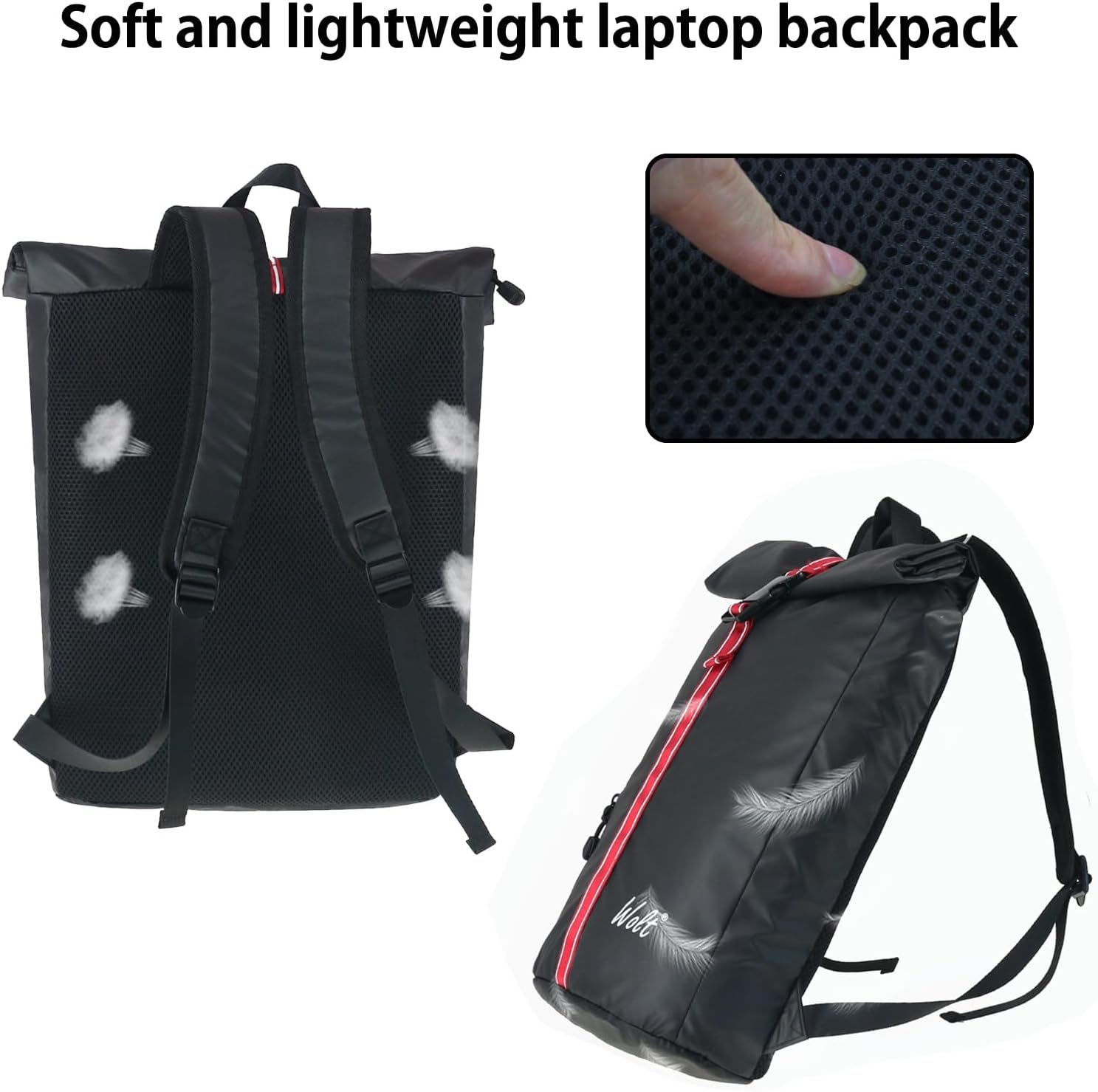WOLT Casual Daypack Backpack Computer Bookbag – Laptop Backpacks for Men Women Water Resistant Airline Approved Business Work Bag Fits 16 Inch Laptop