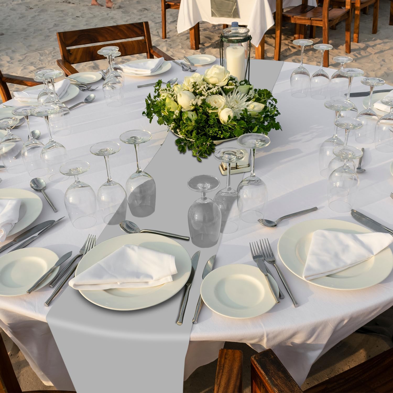 Camino de mesa de plástico desechable de alta calidad de 14 x 108 pulgadas, para boda, cena, cumpleaños, banquete, Halloween, decoración de fiesta