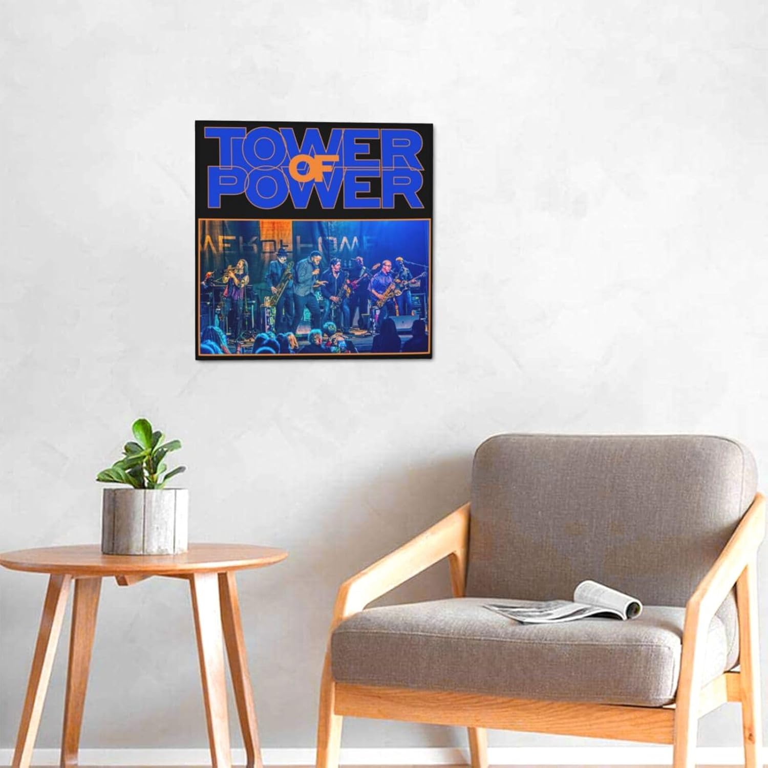 OBLUE Póster artístico de Tower Singer of Power Band para decoración de pared para baño, dormitorio, hogar, oficina, sin marco, 12 x 12 pulgadas