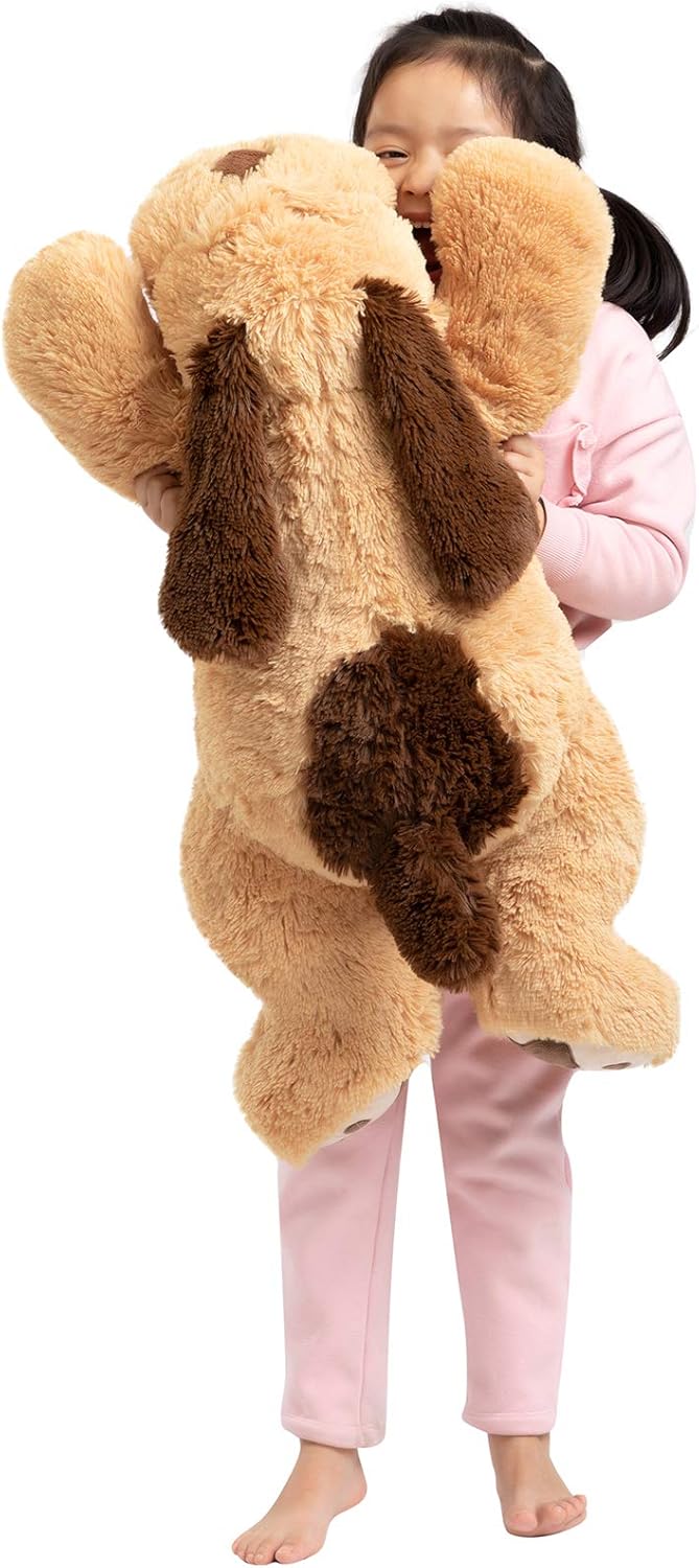 HollyHOME Almohada de felpa suave para perros, regalo para niños, 31 pulgadas, color marrón claro