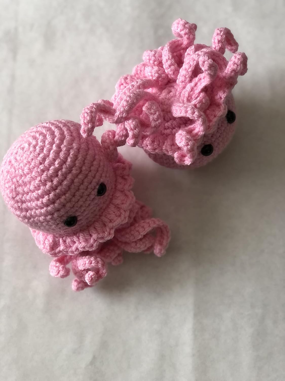 Znet3D Juguete de peluche de ganchillo de medusas – Hecho a mano en los Estados Unidos – Suave y adorable. A (rosa)