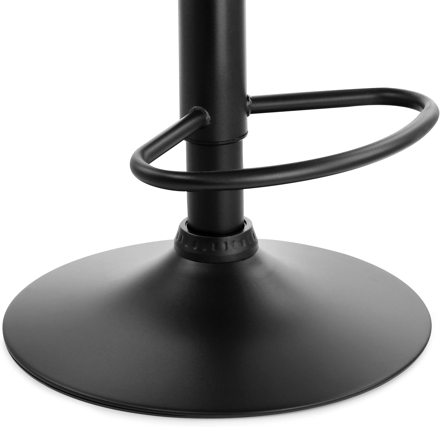 Elama Taburete de bar de tela ajustable sin respaldo de 2 piezas en negro con base negra, (ELM-7229)