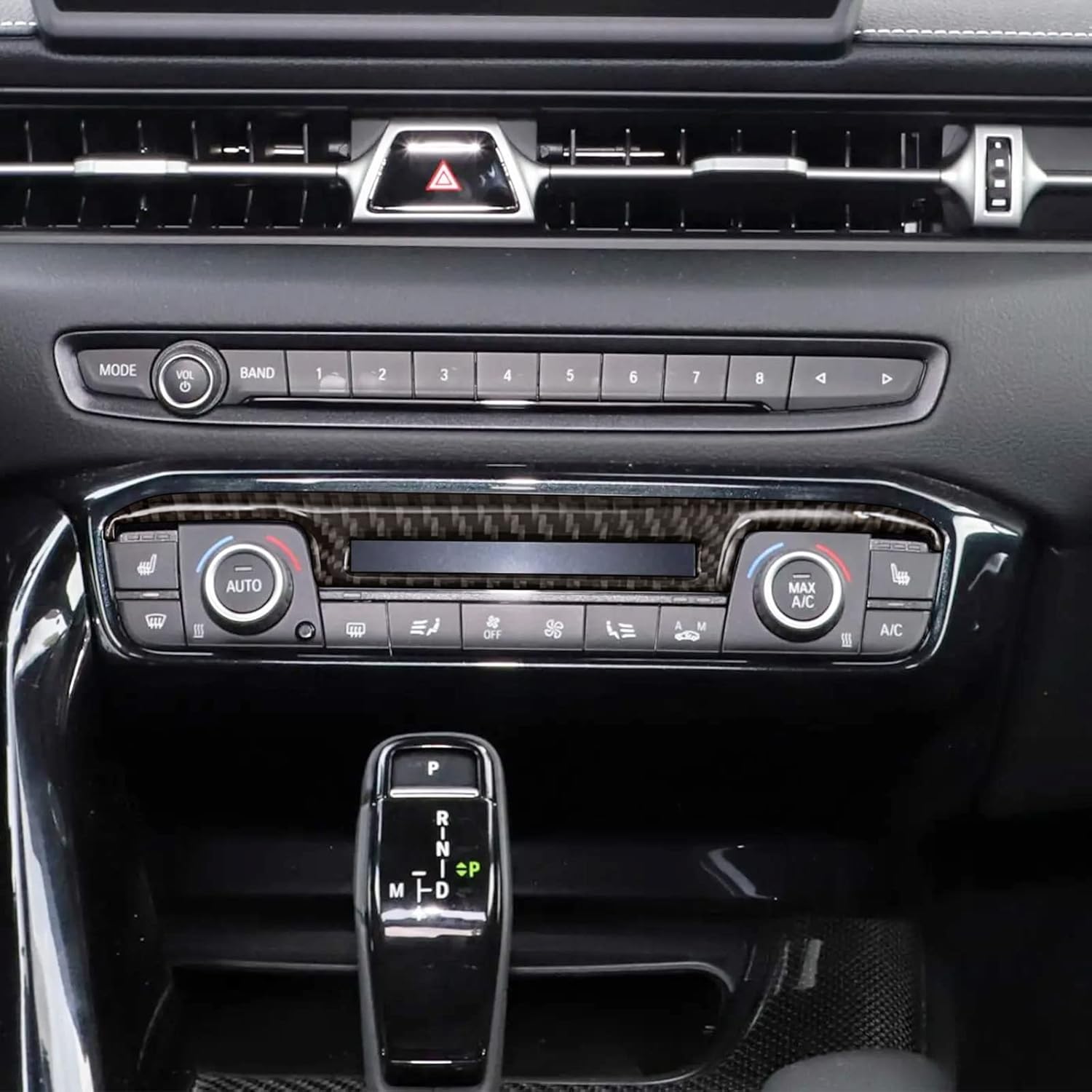 Compatible con panel de interruptor de aire acondicionado, marco de protección de fibra de carbono, accesorios interiores decoración para Toyota