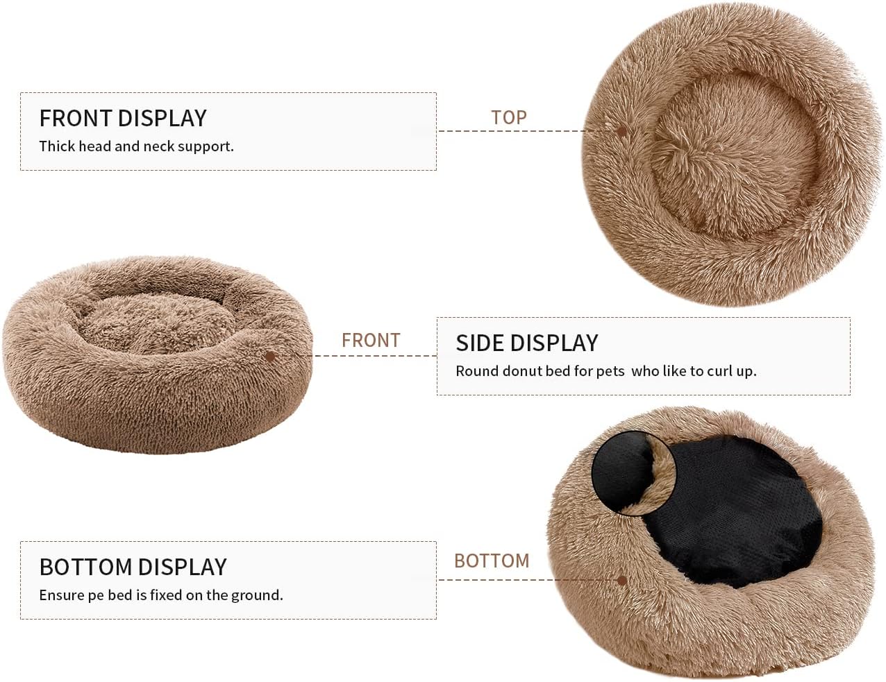 Cama pequeña para gatos de interior, cama autocalentable en forma de donut para gatos pequeños que se mantienen calientes, cama lavable para