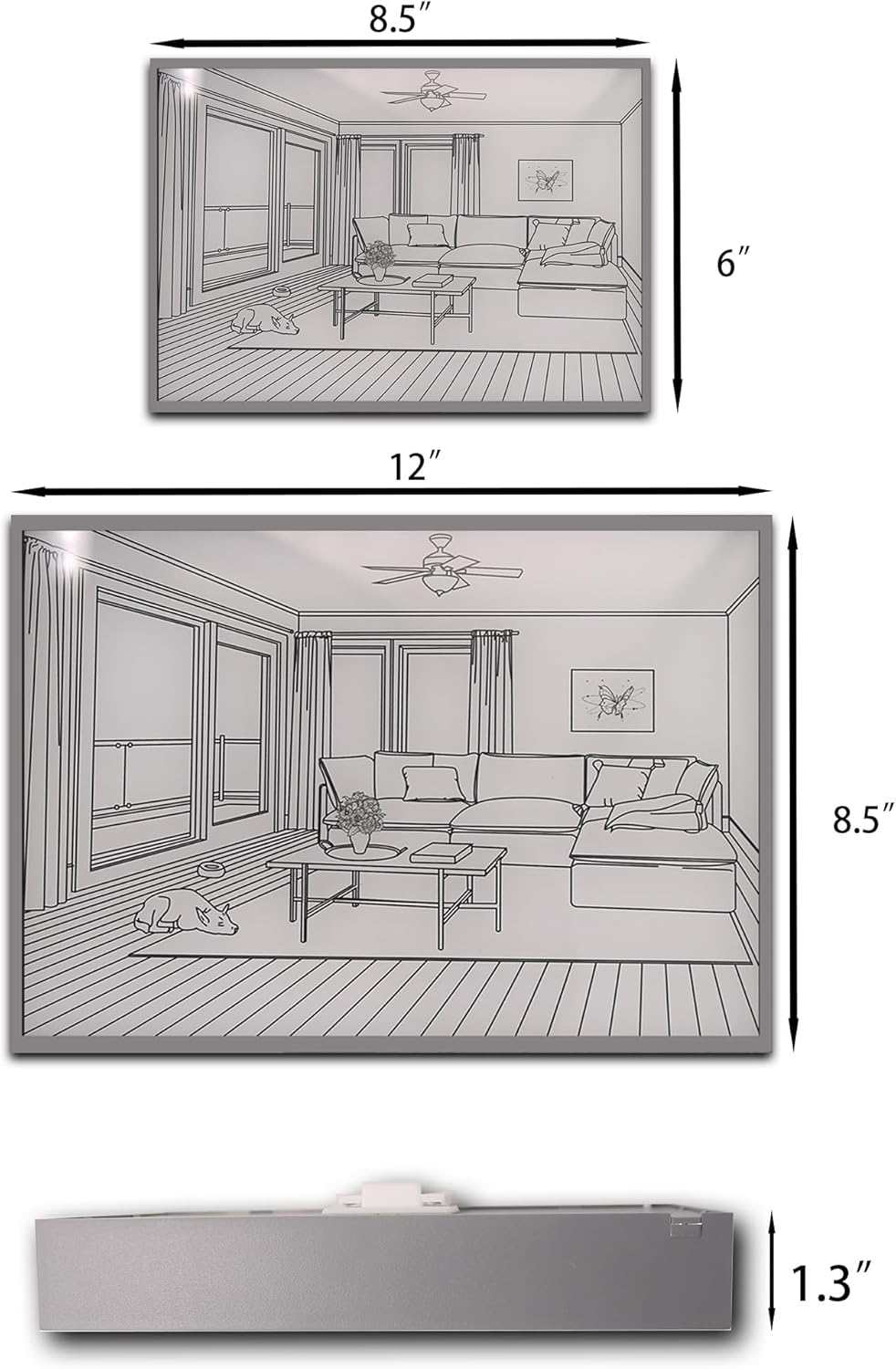 Pintura iluminada con luz, pintura 4D, marco de fotos de arte de pared, luz nocturna, decoración de pared ideal para sala de estar, dormitorio,