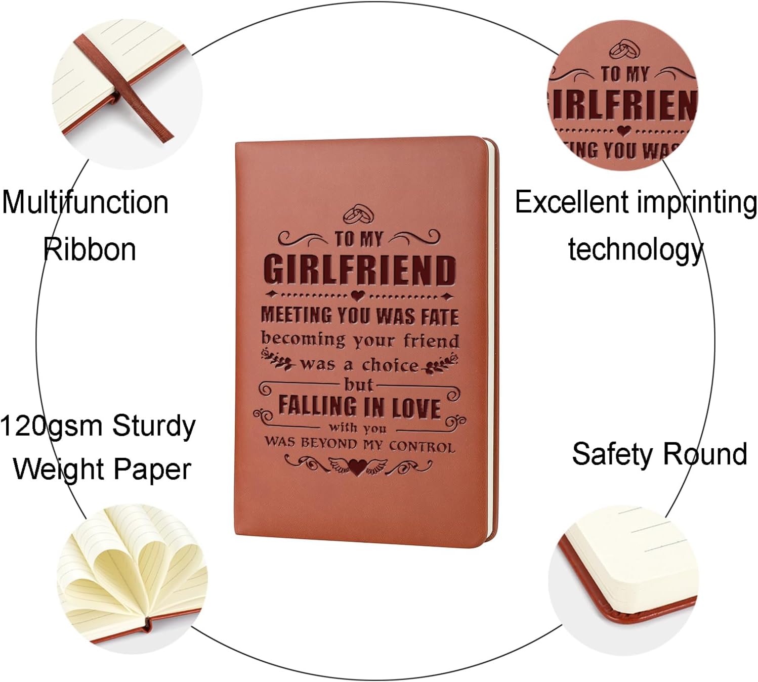 Cuaderno de cuero con texto en inglés “To My Wife Husband Gifts I Choose You”, cuaderno de cuero para esposa y marido en el día de la boda,