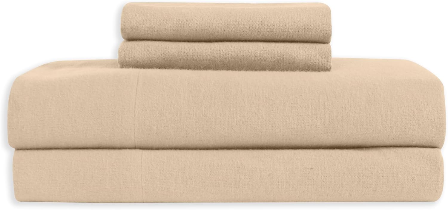 Elegant Comfort Juego de sábanas suaves de franela de 100% algodón turco, 4 piezas, calidad premium, sábana bajera con bolsillo profundo, ultra
